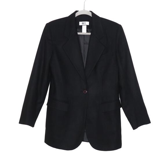VINTAGE BICE One Button 100% Wool Suit Blazer Single Breasted Black Women's 8 - Picture 1 of 8